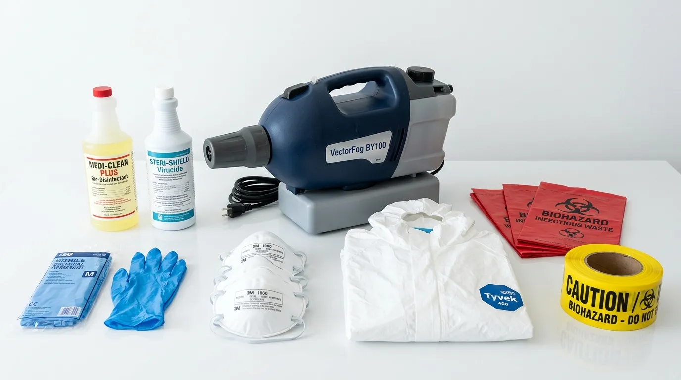 Professional biohazard remediation crew working in Fort Worth